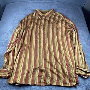Knockout Big And Tall Short Sleeve  Button Down Shirt Mens 7XL Orange Yellow
